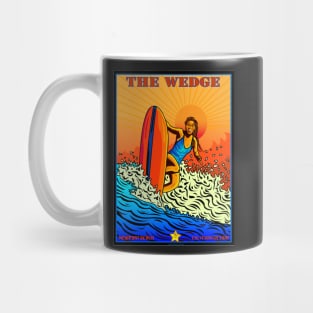 SURFING THE WEDGE Newport Beach CA. Mug